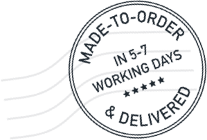 Made to order in 5-7 working days & delivered