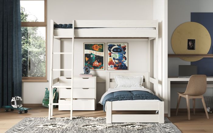 Darwen Small Double High Sleeper With Small Double L Shaped Bed (FSC-Certified)