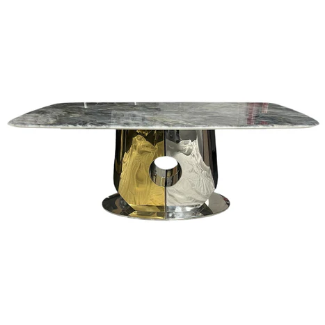 SG-Madrid Marble Coffee Table Gold & Silver