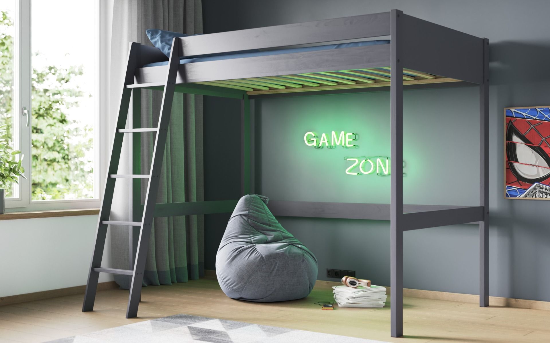 Darwen Solid Wood Small Double Highsleeper (FSC-Certified)