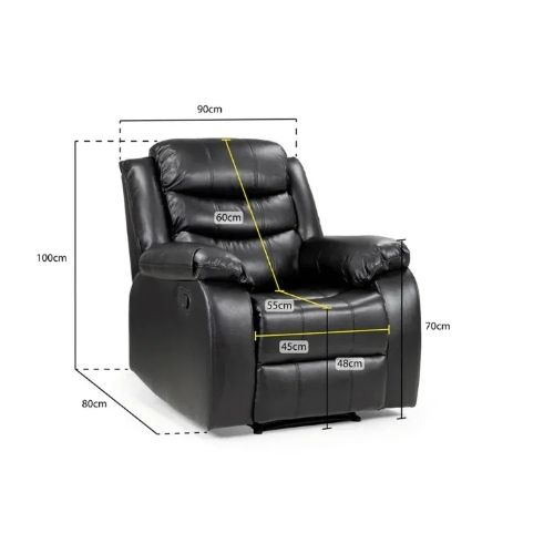 MILANO RECLINER LEATHER 3+2+1 SOFA SET (Air Leather UKFR)