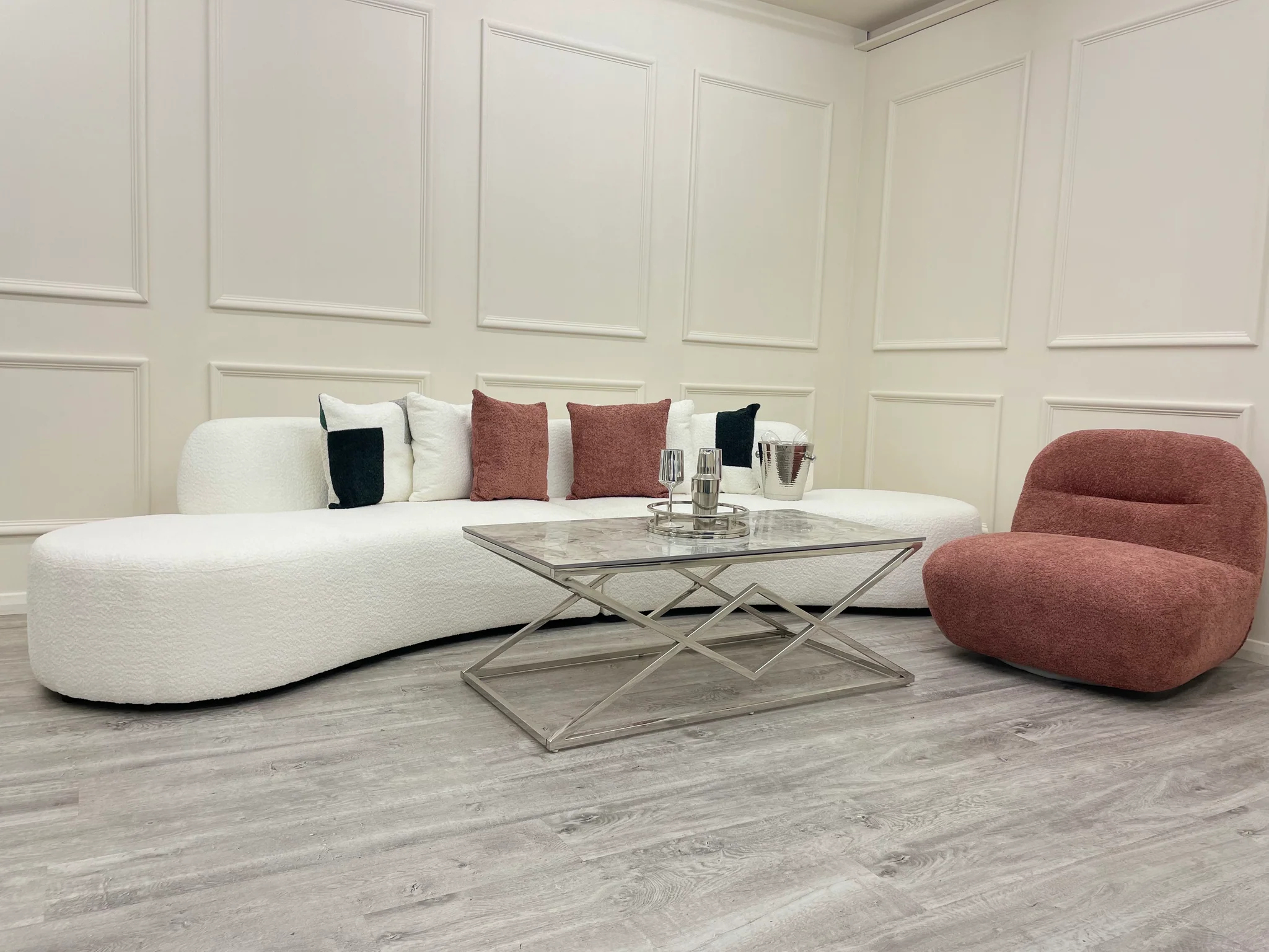 Miami Curved Cinema Boucle Sofa