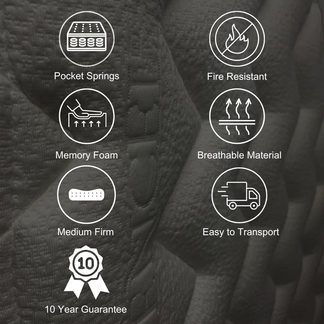 Comfy 2000 Pocket Memory Pillow Top Mattress in a box