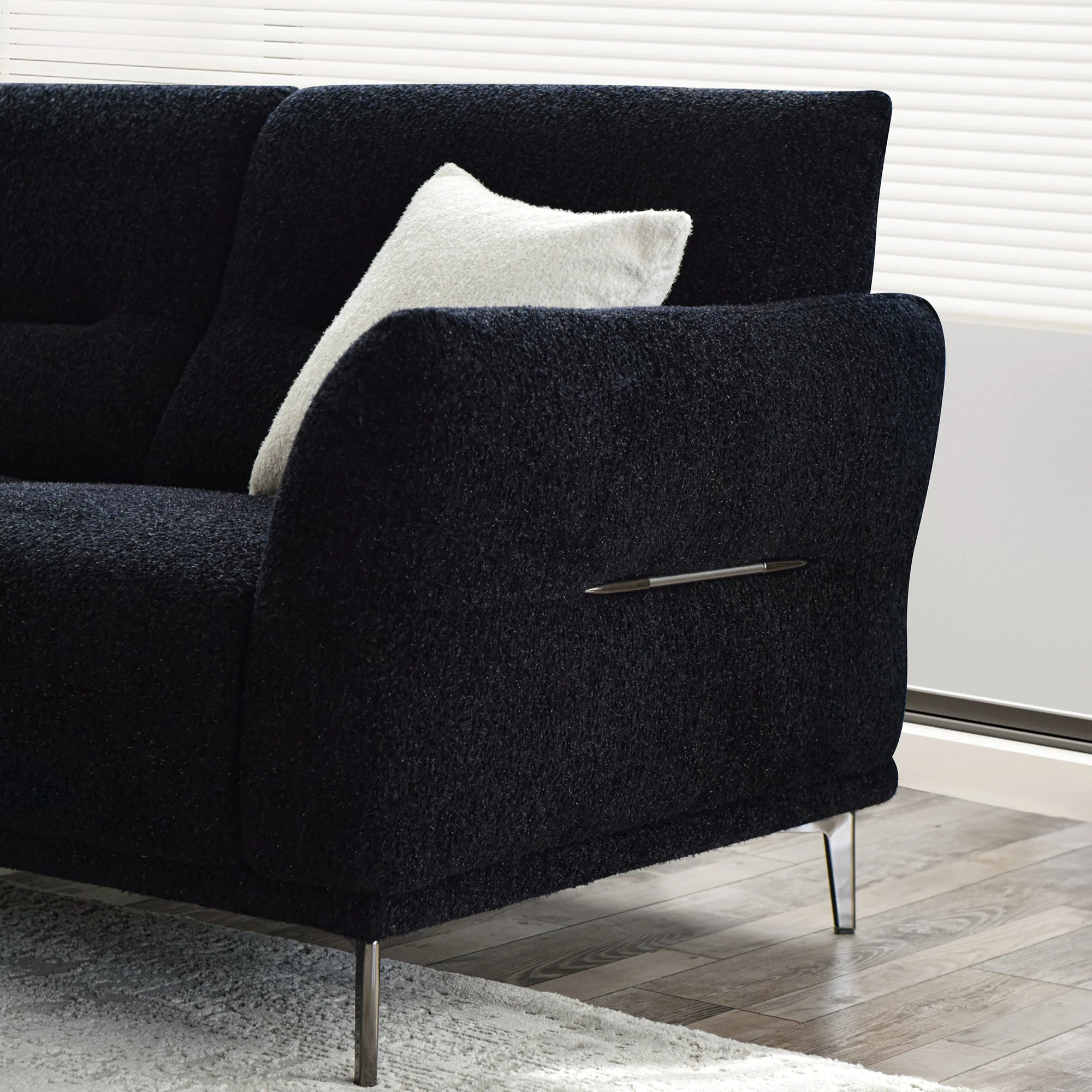 Albany Sofa Range in Black Lux Boucle Fabric
