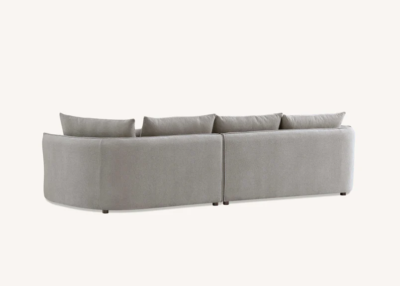 Aluxo Rubin Corner Chaise in Charcoal & Pebble Boucle