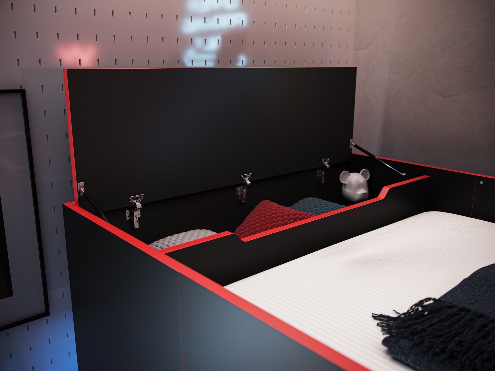 Darwen LED Gaming High Sleeper Small Double Black