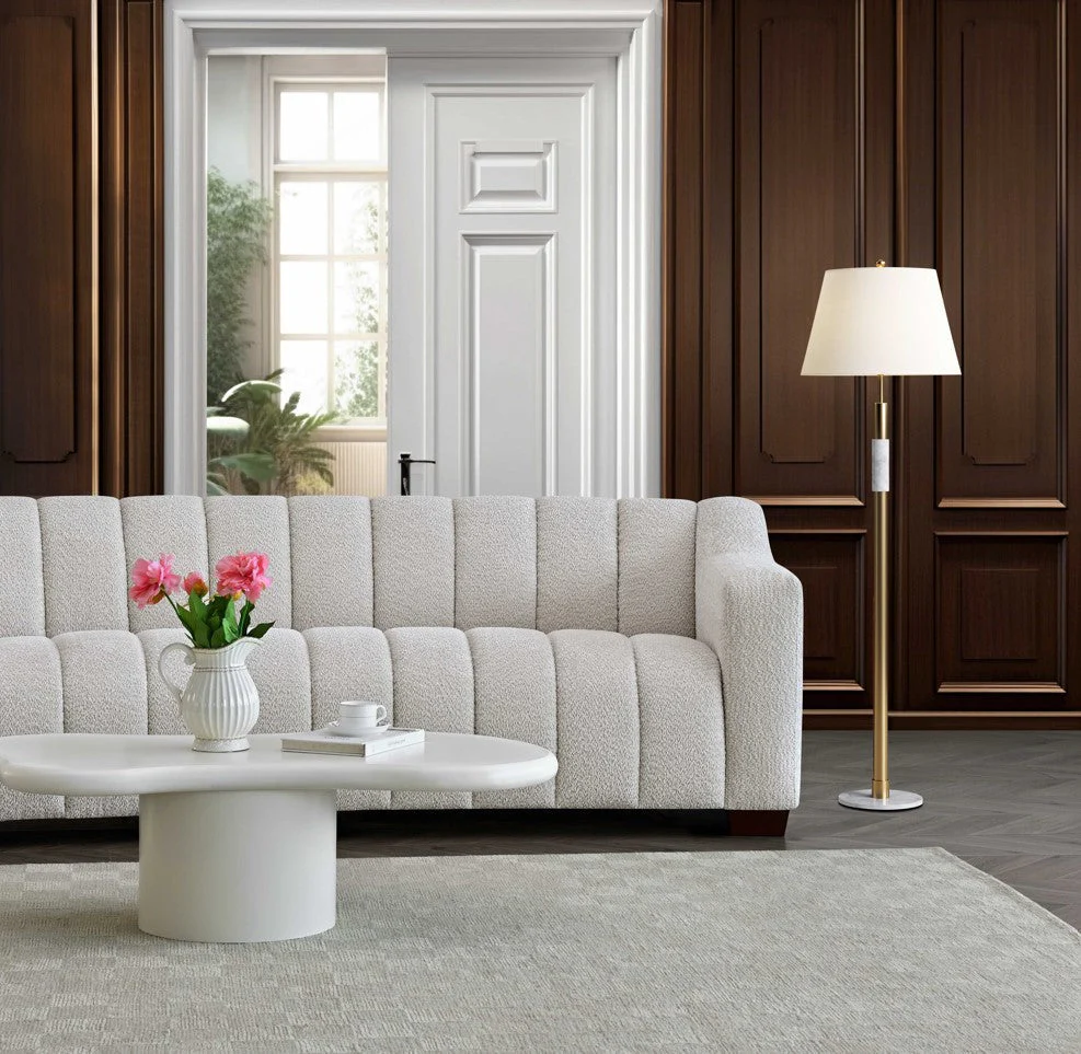 Aluxo Astoria 3 Seater Sofa in Iron Boucle Fabric