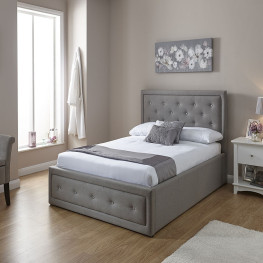 Allure Chesterfield Bed (Upholstered in Grey AC Linen)