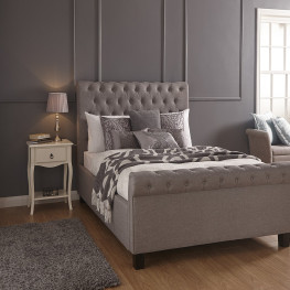 Allure Chesterfield Bed (Upholstered in Grey AC Linen)