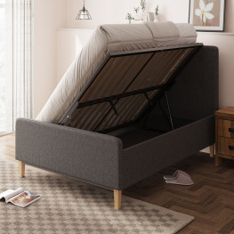 Allure Chesterfield Bed (Upholstered in Grey AC Linen)