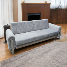 Allure Chesterfield Bed (Upholstered in Grey AC Linen)